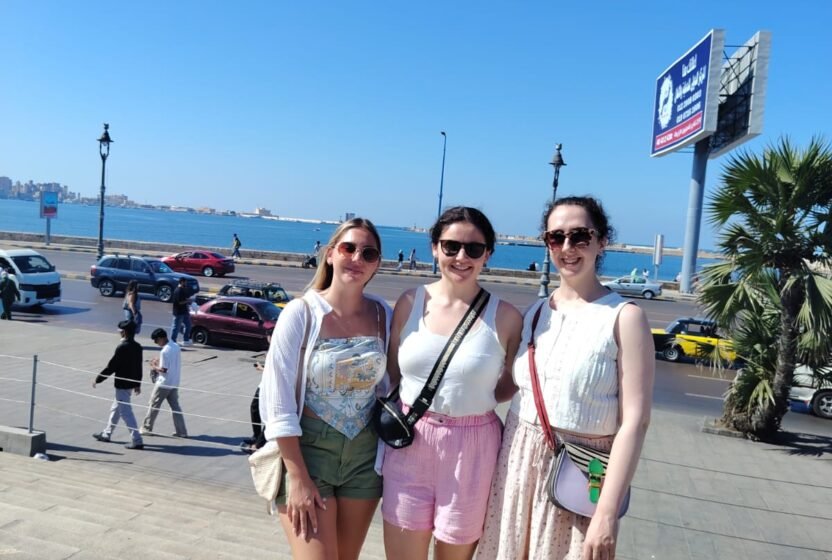 Travellers on the Corniche by the Mediterranean, Alexandria
