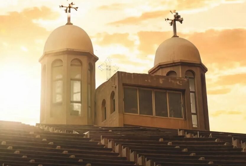 Church domes at the Monastery of St. Simon the Tanner