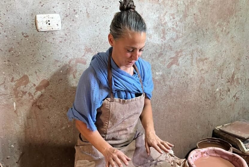 Potter at work in Tunis Village, Fayoum