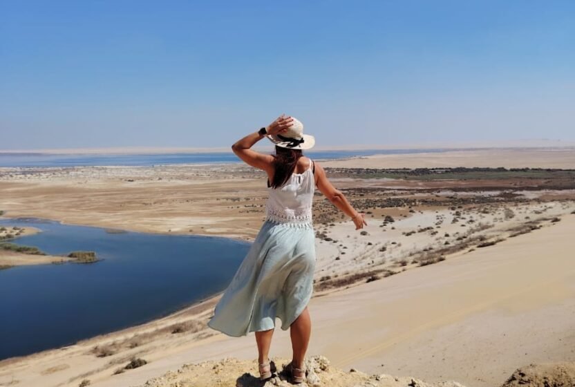 Looking over the lakes and dunes of Fayoum