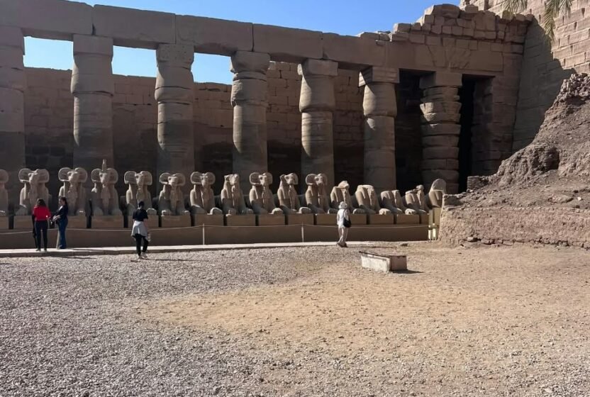 Ancient temple ruins visited on the Aswan to Luxor cruise