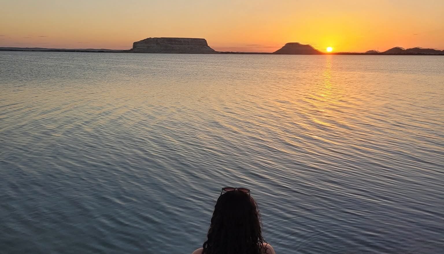 Sunset over Lake Siwa