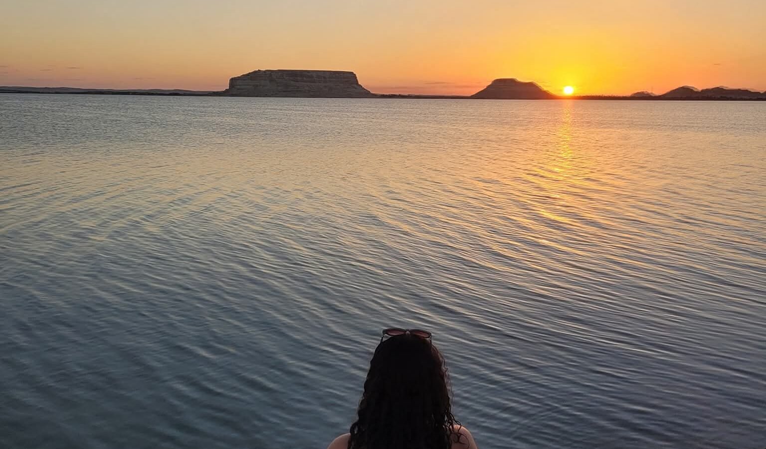 Sunset over Lake Siwa