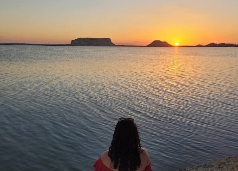 Sunset over Lake Siwa