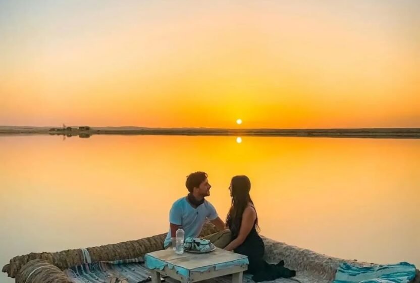 Sunset picnic by Lake Siwa