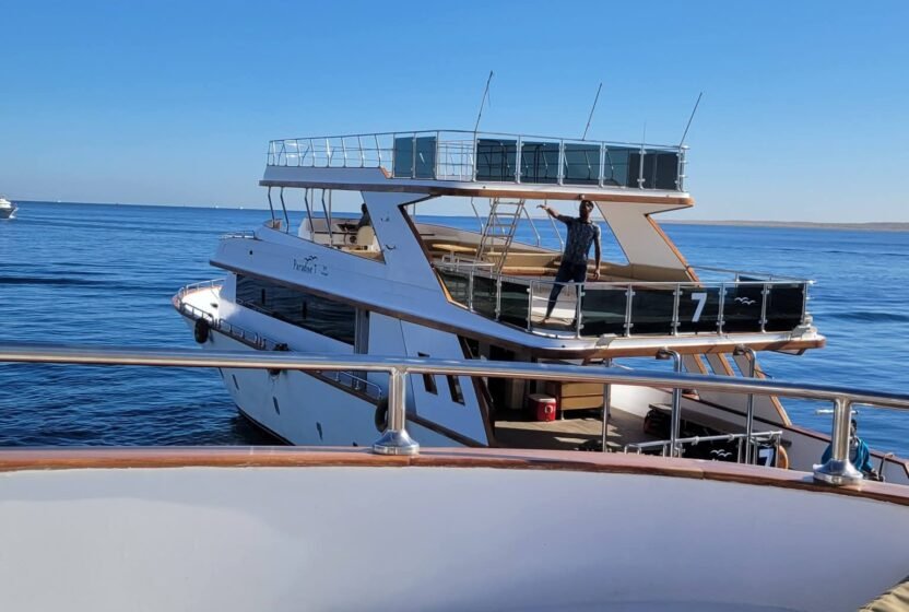 Upper deck of the snorkelling boat at Ain Sokhna