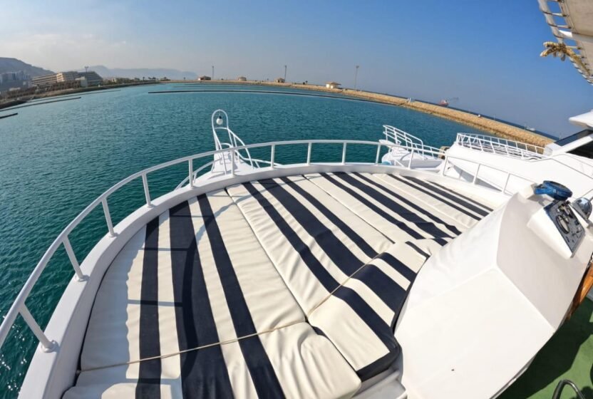 Sundeck loungers on the boat at Ain Sokhna