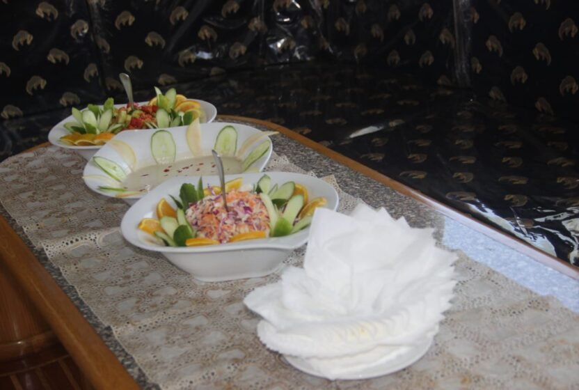 Salads served on board at Ain Sokhna